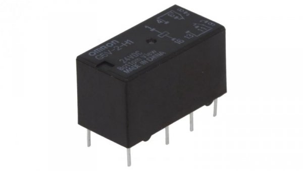 Przekaźnik elektromagnetyczny DPDT Ucewki 24VDC 0,5A/125VAC G5V-2-H1 24VDC
