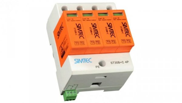 Ogranicznik przepięć Typ T1+T2 4P 30kA SIMTEC 85201010