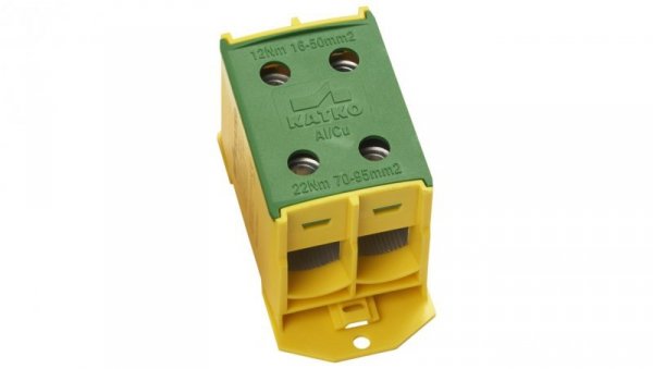 Złączka kablowa podwójna 95mm2 żółto-zielona