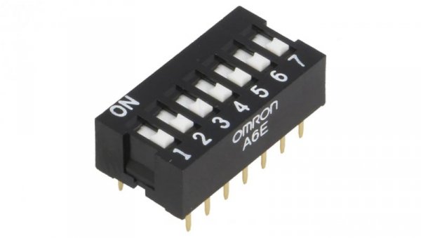 Przełącznik DIP-SWITCH Ilość sekcji 7 ON-OFF 0,025A/24VDC A6E-7101-N