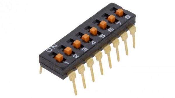 Przełącznik DIP-SWITCH Ilość sekcji 8 ON-OFF 0,025A/24VDC A6T-8104