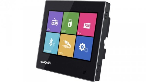 Odtwarzacz ścienny DSPPA, SD/FM/Bluetooth 2x10W, ekran dotykowy, czarny DM837B