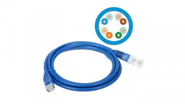 Patchcord UTP A-LAN KKU5NIE1 (RJ45 - RJ45 1m UTP kat. 5e kolor niebieski)