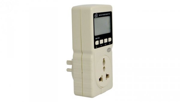 Watomierz cyfrowy LCD gniazdkowy licznik zużycia energii elektrycznej (do gniazdek typu 2P+Z) GM86 BENETECH