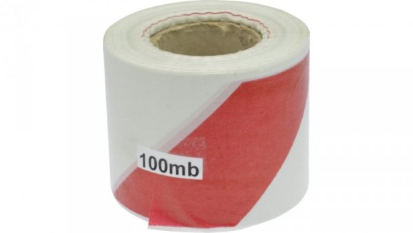 Folia ostrzegawcza BIAŁO-CZERWONA 8cm/ 100m