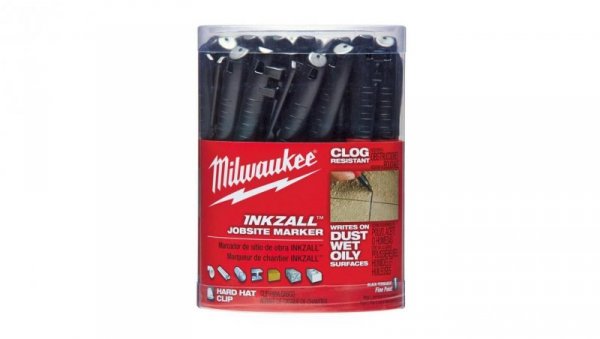 Marker budowlany czarny 1mm 36 szt. INKZALL MILWAUKEE 48-22-3100