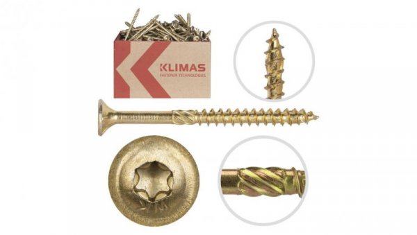 Wkręt z łbem walcowym do łączników ciesielskich TORX 5x50 MASTER Wkręt-met /250szt./