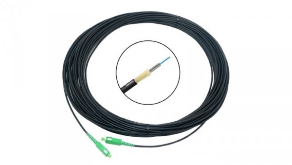 Patchcord microADSS 1J, 60 m, 3 mm, G.657A2, złącza SC/APC, Gold, zbrojony, LSOH