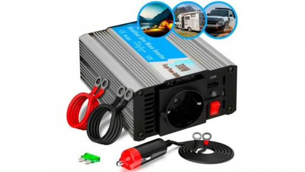 Przetwornica napięcia samochodowa 12V, 300W modyfikowany sinus Extralink OPIM-300W