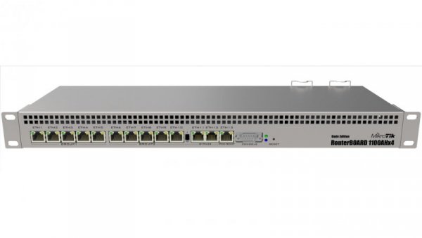 Router 13x RJ45 1000Mb/s, 1x microSD, 2x SATA, 2x M.2, 60GB dysk w zestawie MikroTik RB1100AHx4 Dude Edition