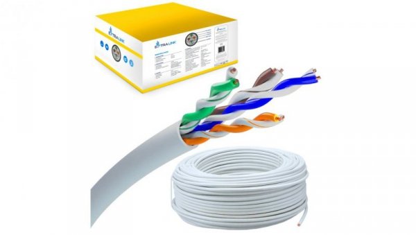 Kabel sieciowy skrętka 100M Extralink CAT5E UTP (U/UTP) V2 Wewnętrzny