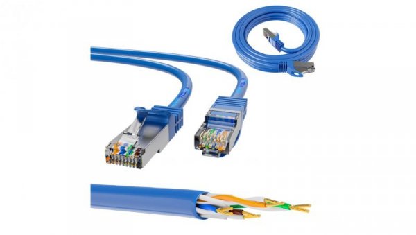 Patchcord LAN Miedź Kabel sieciowy skrętka 10Gbit/s Extralink Kat.6A S/FTP 3m