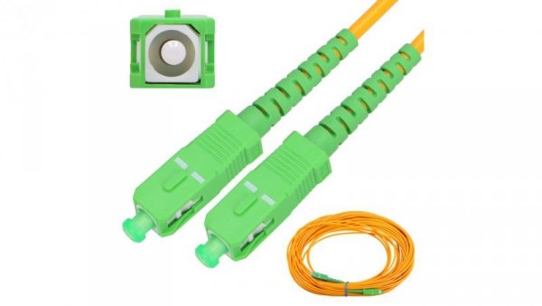 Patch cord Jednomodowy, Simplex, G.652D, 3mm, 5m Extralink SC/APC-SC/APC
