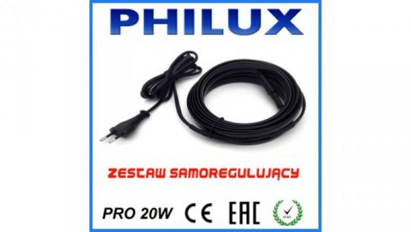Kabel grzejny samoregulujący z wtyczką PRO 20W/m /8mb/