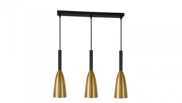 Listwa sufitowa SOLIN z trzema zwisającymi tubami złoto czarna LP-181/3L GD Light Prestige