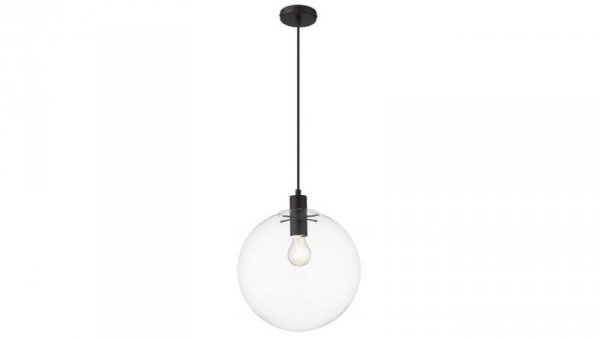 Lampa wisząca PUERTO z dużym szklanym kloszem bańką do salonu LP-004/1P L BK Light Prestige