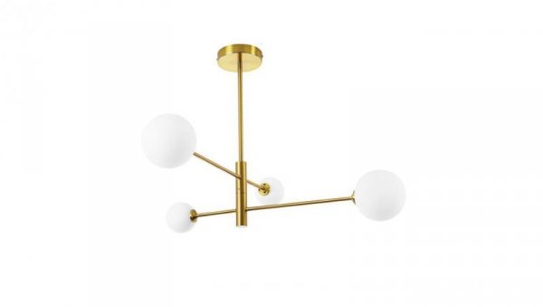 Stylowa lampa sufitowa DORADO z ruchomymi złotymi ramionami i szklanymi kloszami LP-002/4P Light Prestige