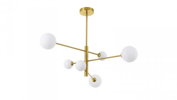 Lampa sufitowa regulowana DORADO złota szklane klosze do salonu sypialni LP-002/6P Light Prestige