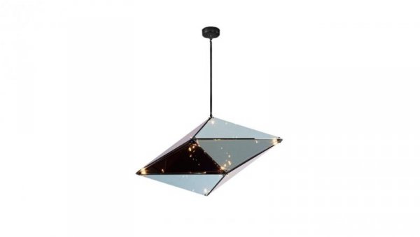 Lampa wisząca KONSTELACJA z poziomym dymionym szklanym kloszem LP-056/1P BK Light Prestige