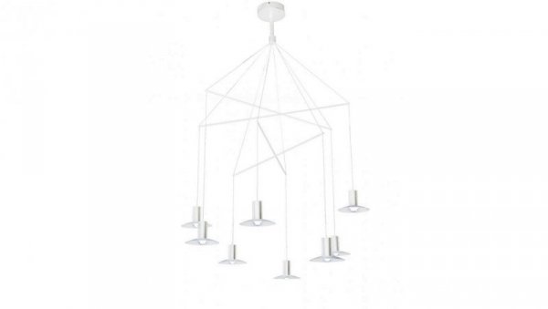 Lampa wisząca HAT biała 8xLED geometryczna konstrukcja LP-1661/8P WH Light Prestige