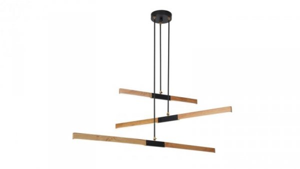 Trój poziomowa lampa wisząca LUGANO z drewnianymi listwami LED LP-2828/3P Light Prestige