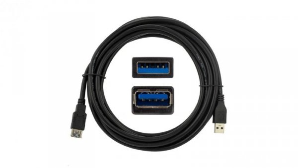 NEKU Kabel przedłużacz USB 3.0 A (wtyk / gniazdo) czarny 1,8m