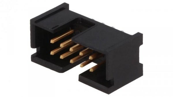 Gniazdo IDC męskie 10-pin proste THT złocony 2,54mm czarny 5103308-1