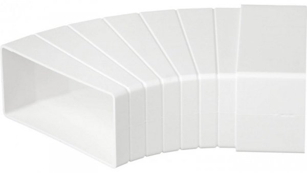 Kolanko wentylacyjne poziome wielokątne, łącznik 15-60 stopni do kanału płaskiego 110x55mm airRoxy 02-404