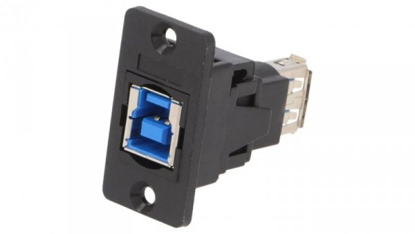 Adapter USB A - USB B 3.0 gniazdo SLIM złocony CP30606N
