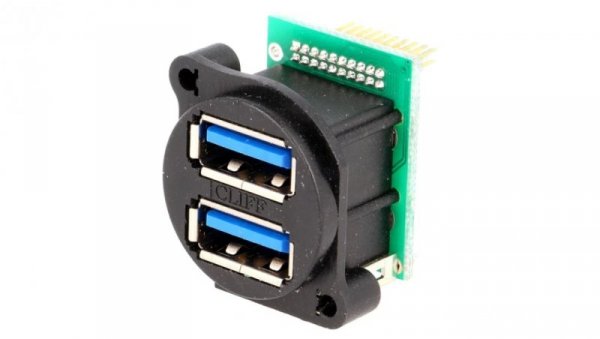 Gniazdo USB A na panel przykręcany listwa kołkowa podwójne CP30097