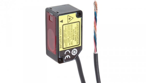 PT440300, laserowy czujnik dyfuzyjno-refleksyjny, 44x25x20mm, Sn:25-35mm, 12-24V DC, 1x PNP NC/NO, 0V 5V / 4mA 20mA, Kabel 2m, I