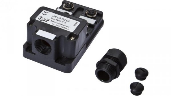VK000007, rozdzielacz, 60x42x102mm, 10-30V DC, 4x M12, 5pin, IP67, PBT, M20 x 1,5
