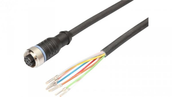 VKA00A25, Kabel przyłączeniowy, 10m, M12 żeński 8pin prosty, Końcówka wolna, 8-żyłowy, PUR, Ø5,9mm