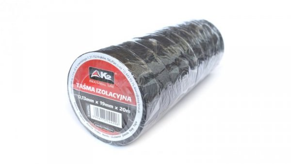 Taśma izolacyjna z PVC 0,13mm/19mm/20m CZARNA (10 szt.)