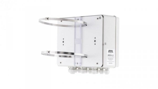 Adapter słupowy z obejmą fi 300mm (2 opaski stalowe) do mocowania obudów zewnętrznych ABOX-L typu ADD-PMAL
