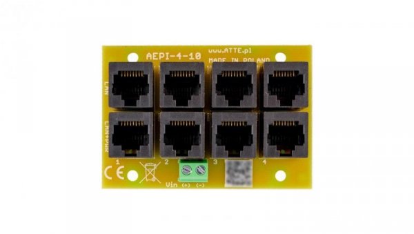 Adapter PoE PASSIVE 4 kanałowy, Fast Ethernet 10/100 Mbps + PoE