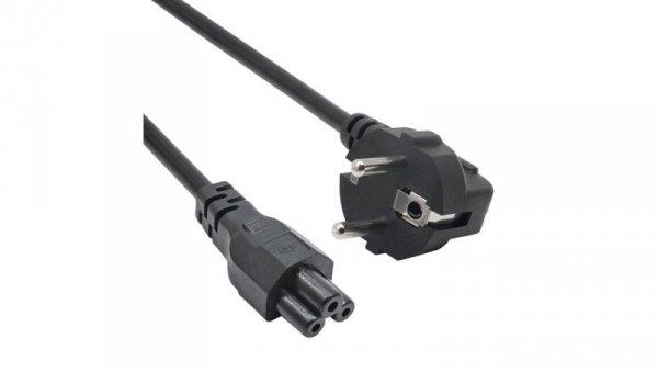 Kabel zasilający koniczynka Akyga AK-NB-08C CU 3x0.75mm² CEE 7/7 / IEC C5 1m