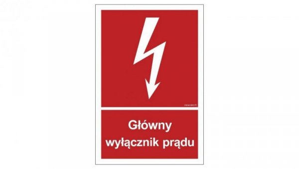 ZNAK - BC008 Główny wyłącznik prądu 35 x 51,8 cm KS - Folia podłogowa foto.