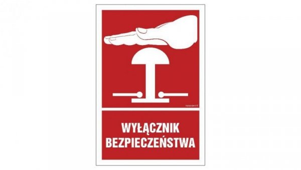 ZNAK - BC142 Wyłącznik bezpieczeństwa 50 x 75 cm KS - Folia podłogowa foto.