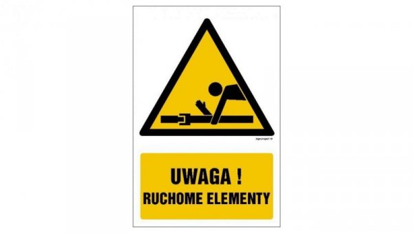 ZNAK - GF059 Uwaga! Ruchome elementy 70 x 105 cm FN - Folia samoprzylepna