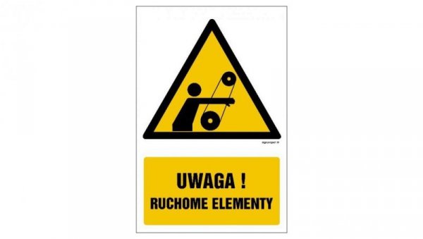 ZNAK - GF060 Uwaga! Ruchome elementy 70 x 105 cm FN - Folia samoprzylepna