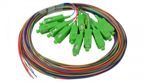 Pigtail światłowodowy FO SM SC/APC 9/125 Easy Strip 1m Zestaw 12 sztuk kolorowe