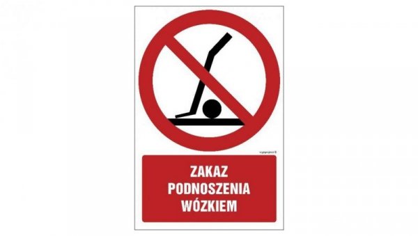ZNAK - GC035 Zakaz podnoszenia wózkiem 50 x 75 cm FS - Folia samoprzylepna foto.