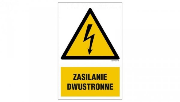 ZNAK - HA017 Zasilanie dwustronne 25 x 37,5 cm PN - Płyta 1mm