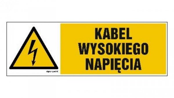 ZNAK - HB004 Wysokie napięcie niebezpieczne dla życia 45 x 15 cm PN - Płyta 1mm
