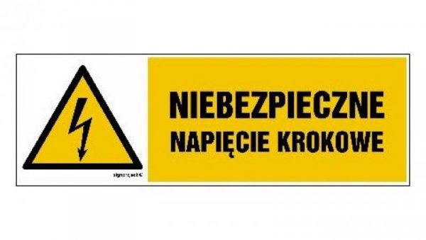 ZNAK - HB013 Niebezpieczeństwo porażenia prądem indukowanym 45 x 15 cm PN - Płyta 1mm