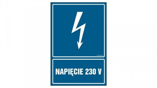 ZNAK - HG008 Napięcie 230 V 50 x 75 cm PN - Płyta 1mm