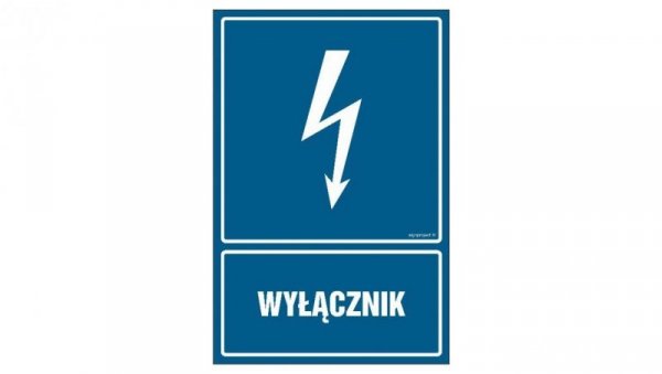 ZNAK - HG009 Wyłącznik 15 x 22,5 cm FN - Folia samoprzylepna
