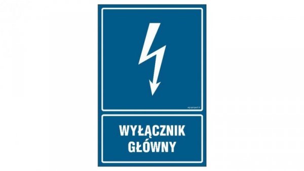 ZNAK - HG012 Wyłącznik główny 15 x 22,5 cm FN - Folia samoprzylepna