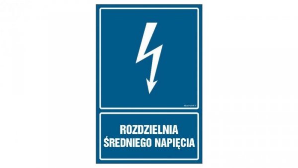 ZNAK - HG034 Rozdzielnia średniego napięcia 20 x 30 cm FN - Folia samoprzylepna